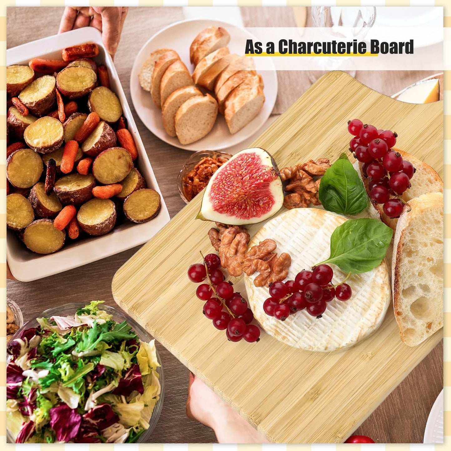 Lounsweer 6 Pcs Thicken Cutting Board Bulk Wood Board for Chopping Serving Charcuterie Material for Laser Engraving Mother' Day Wedding Housewarming Gift
