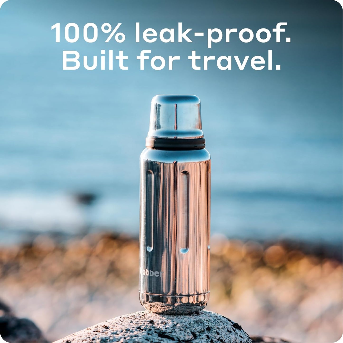 Bobber - 34 oz Vacuum Insulated Stainless Steel Water Bottle with Cup Lid - Dishwasher Safe - Keeps Drinks Hot for 48 Hours and Cold for 72 Hours - Triple Walled Thermo Flask (Glossy)
