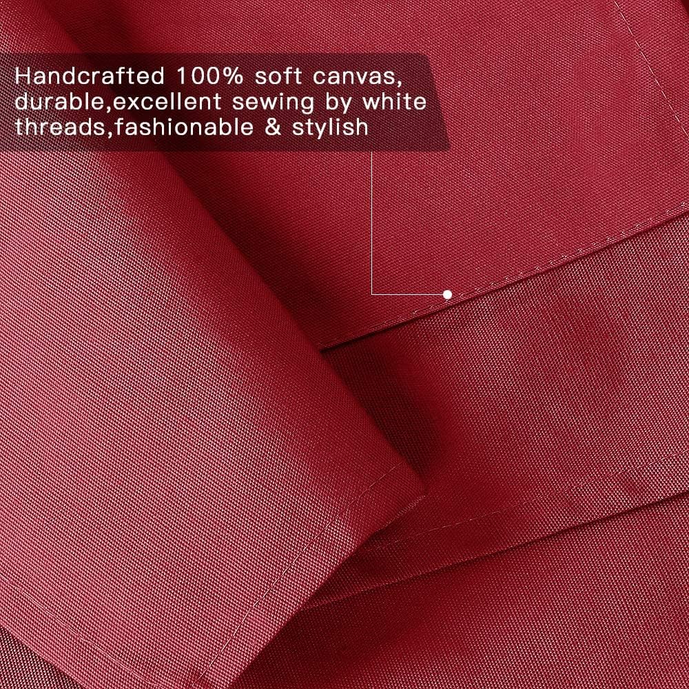 Mignongirl Crossback Apron with Pockets x2,Split Apron with Adjustable Straps,M-XXL