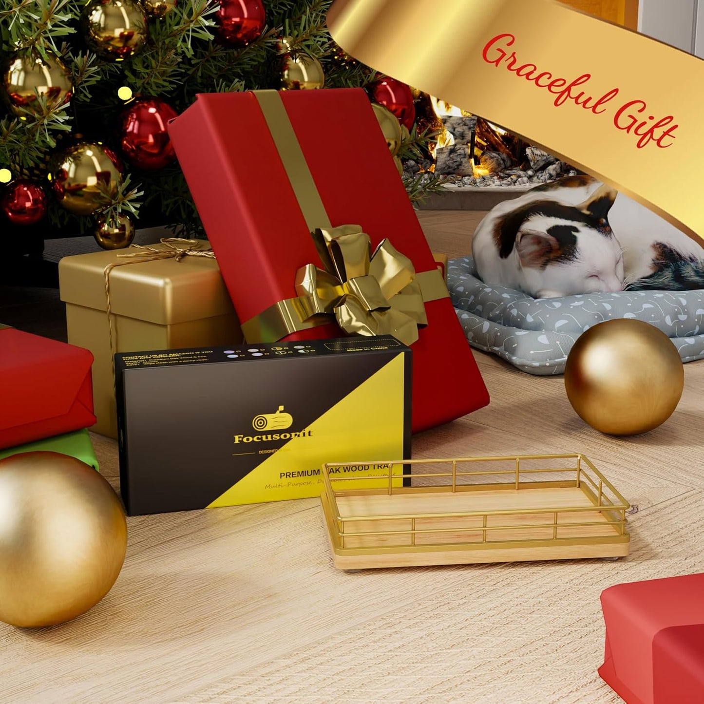 Wooden Decorative Tray, Oak 7.5" L Coffee Table Tray for Kitchen Countertop Soap Sponge Holder for Dresser Perfume Jewelry Candle Nightstand Table Centerpieces for Dining Room Decor Natural