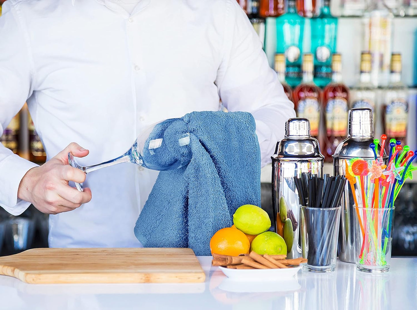 Utopia Towels Kitchen Bar Mops, Pack of 12, 16 by 19 Inches, 100% Cotton Ring Spun, Super Absorbent Towels, Multi-Purpose Cleaning Towels for Home and Kitchen Bars