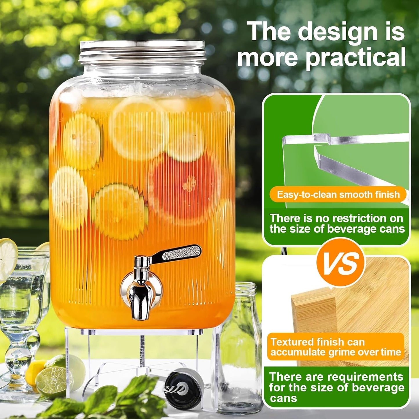 2Pcs Glass Drink Dispenser Stand, Acrylic Stands,Fit Max 8.7 Inch Diameter of Beverage Dispenser Holder, Water Dispenser Stand for Parties and Events, Plant Stands, Cake Stand