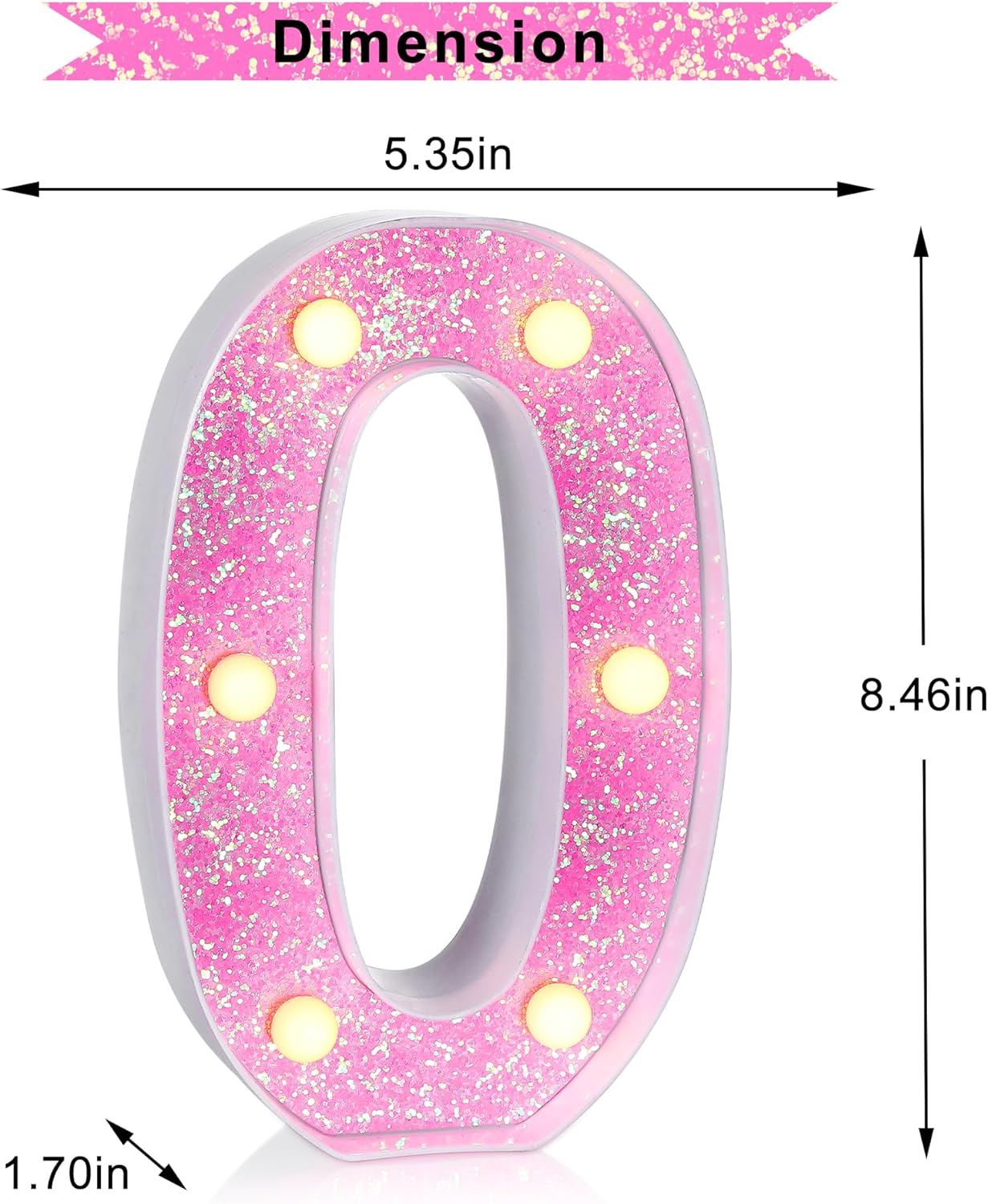 Foaky Pink Light up Letters，Pink Party Decorations,Girls Room Decor,Glitter Marquee Numbers,Alphabet Letter Sign for Night Light Birthday Party Girls Gifts, Home Bar Decoration (0)