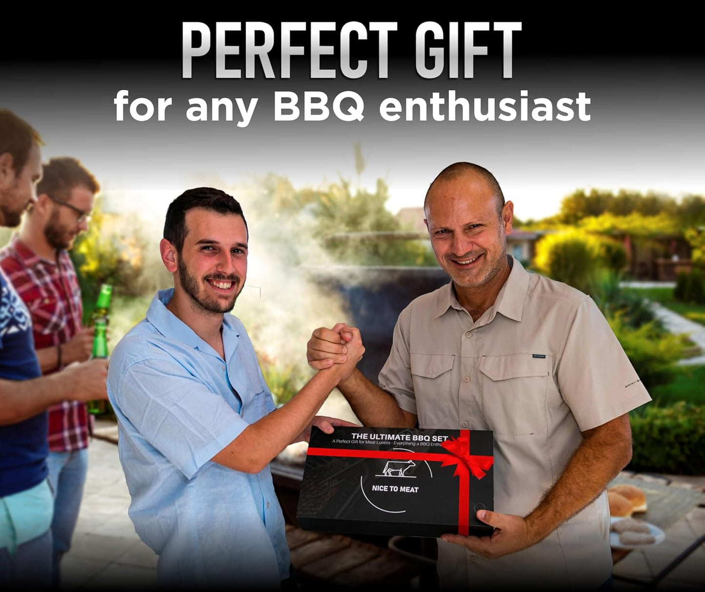 WiFi and Bluetooth Meat Thermometer Digital Wireless BBQ Set - Long Range Connection with Chef Knife, Fork, Meats Temperature Probe,Meat Thermometer Grilling, Smoking Cooking, BBQ Gift for Men