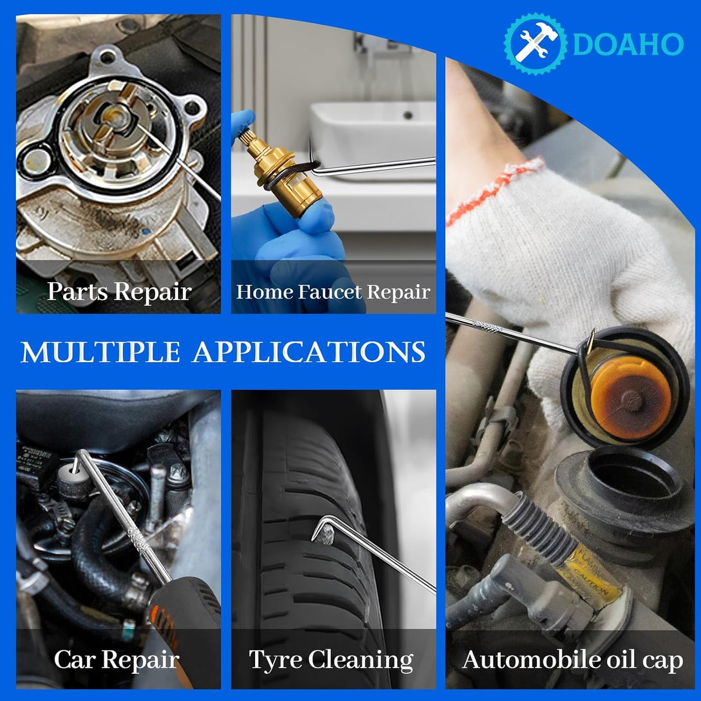 11 Pcs Automotive Hook and Pick Tool Set with Telescoping Magnetic Pickup Gasket Scraper Remover Pry for Mechanic Auto Oil Seal O Ring Repair,Gifts for Husband or Father