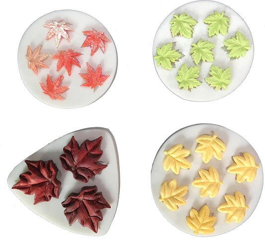 Lovely Small Items Silicone Fondant Molds Set For Cake Topper, Gumpaste, Candy & Chocolate, Polymer Clay and More (Maples)
