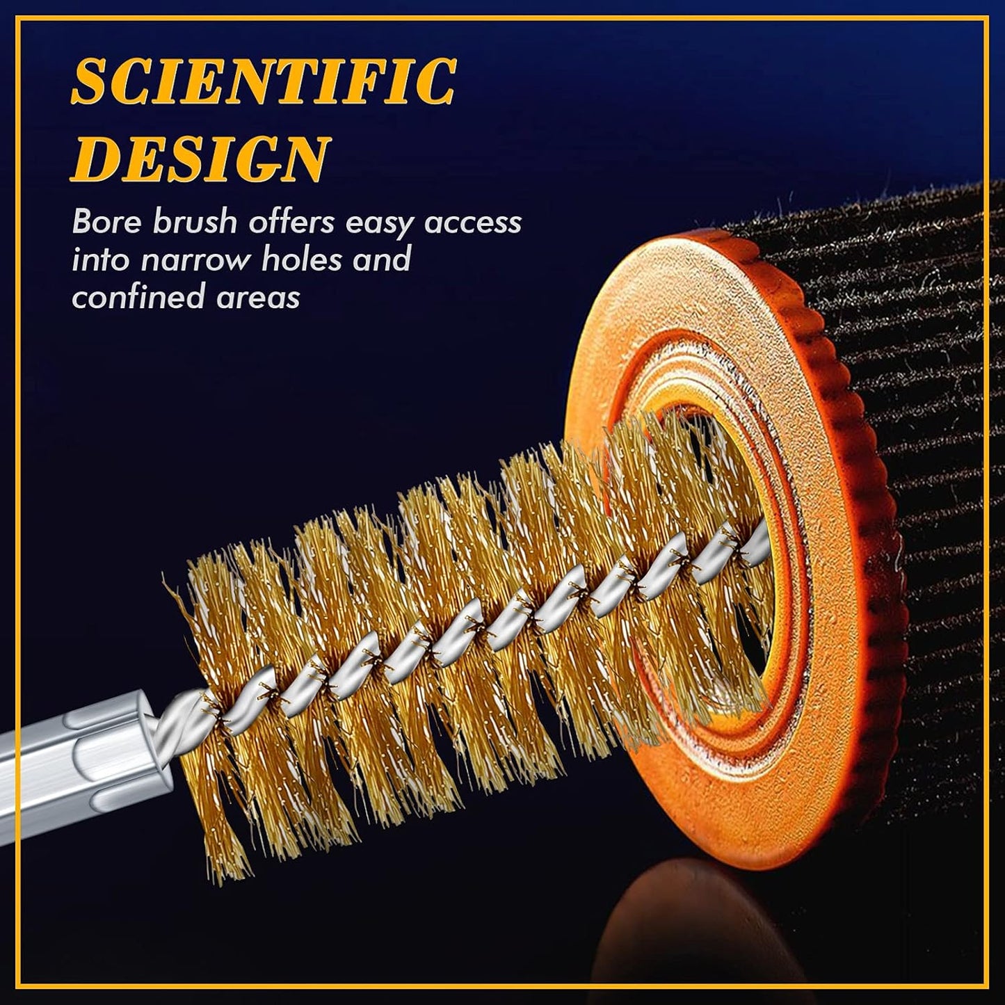 24 Pieces Bore Brush for Drill Wire Bore Brush Set Wire Cleaning Set Stainless Steel Cleaning for Power Drill Impact Driver (Stainless Steel,Brass)