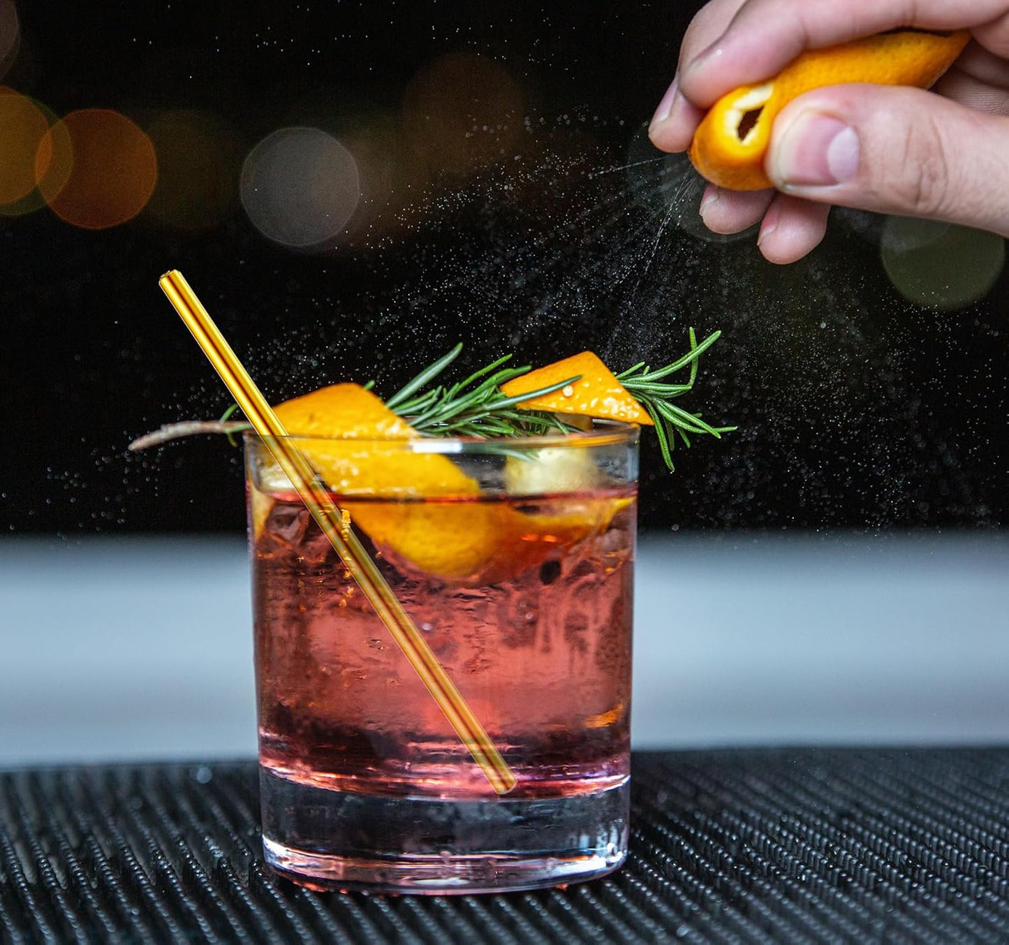 Short Cocktail Straws, Metal Stainless Steel Reusable Straw Small Mini 6 Inch for Cocktails Party Accessories Glasses Mason Jar Tumbler Coffee Juice Tea Mojito with Brush, Gold 16PCS