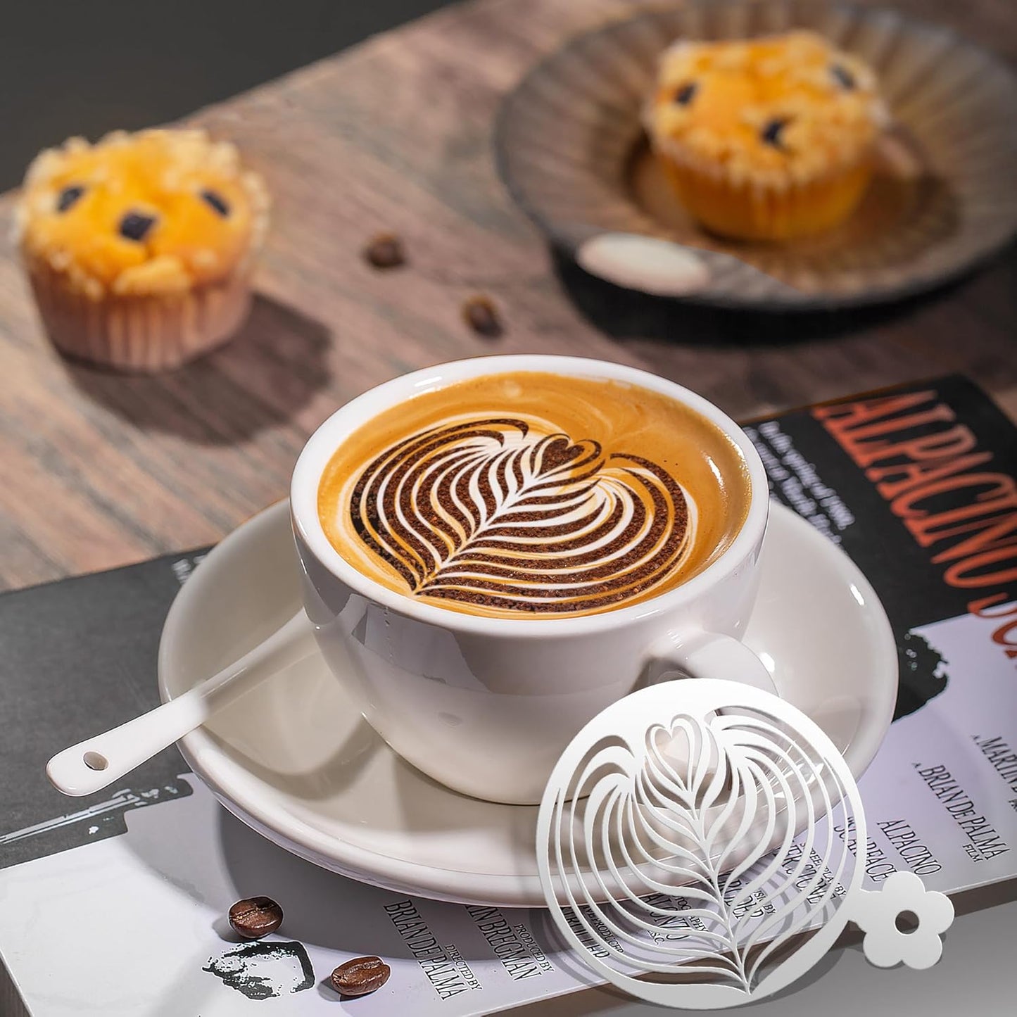 Mandala Cookie Coffee Stencils - 25 Pcs Mandala Latte Art Cookie Stencils for Coffee Cake Bread Decor, Reusable Bread Template for Sourdough Decoration Tools Baking Stencil