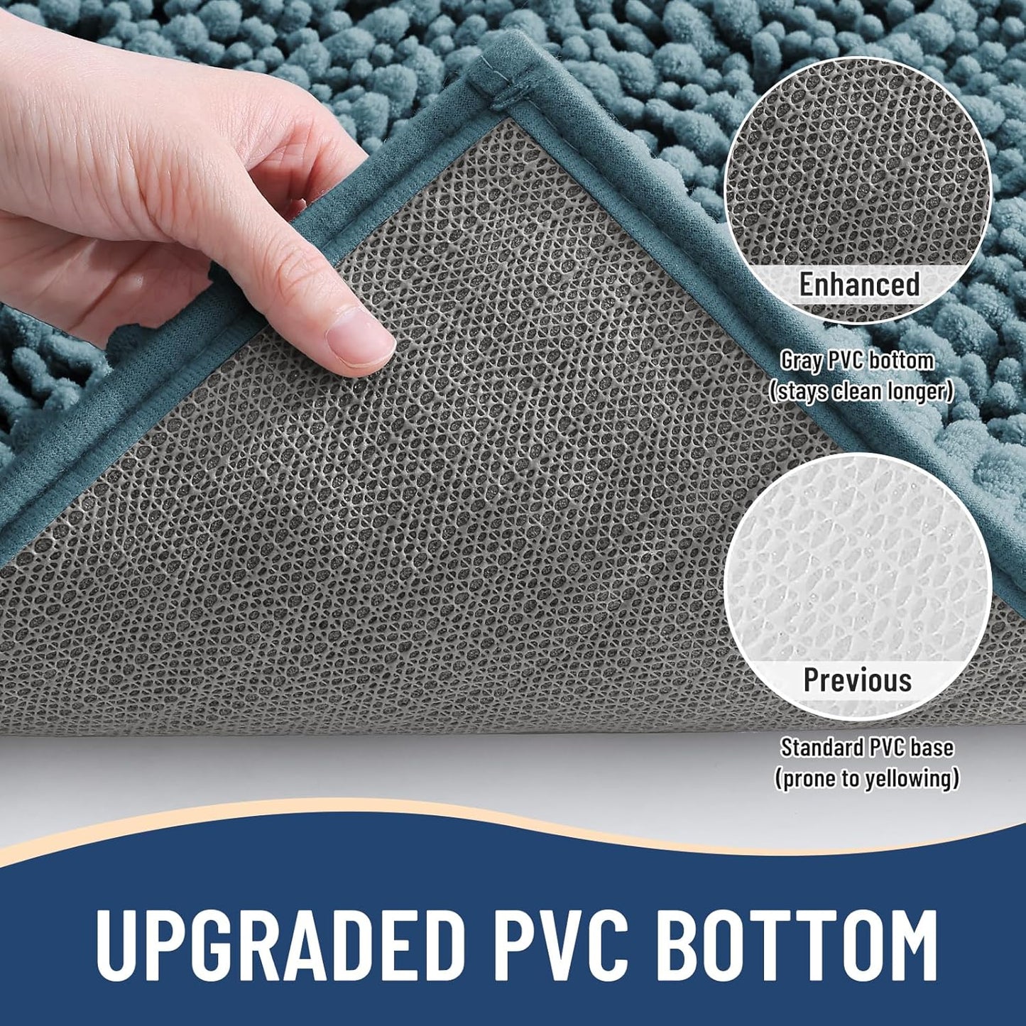 Arotive Luxury Chenille Bathroom Rug Mat, Extra Soft Thick Absorbent Shaggy Bath Rugs, Non-Slip Machine Wash Dry, Plush Bath Mats for Bathroom, Shower and Tub, 36x24, Smoky Gray