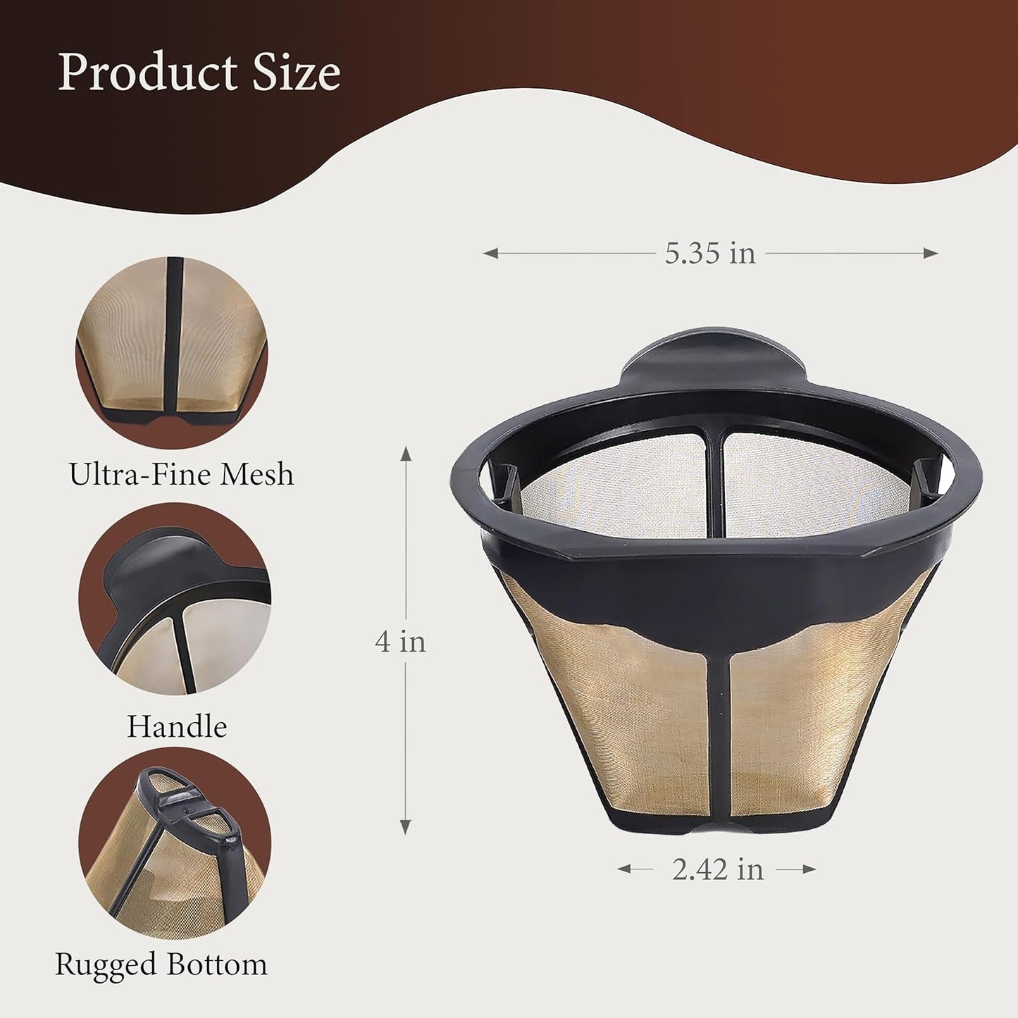 CM300 Coffee Filter Basket for Ninja,Reusable Permanent Coffee Pot Replacement for Ninja Coffee Maker CM300, CM305, CM360, CM371, CM400 (2 PCS)