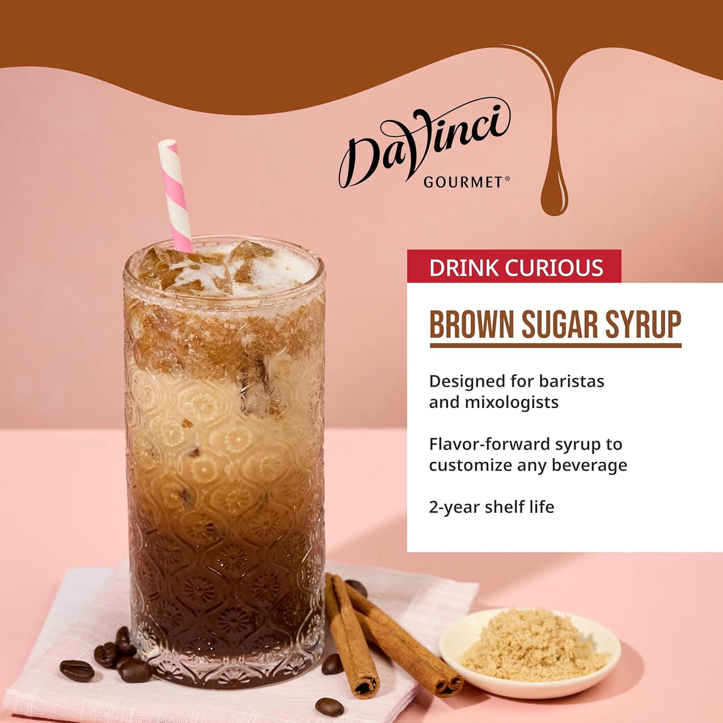 DaVinci Gourmet Brown Sugar Syrup, 25.4 Fluid Ounces (Pack of 4)