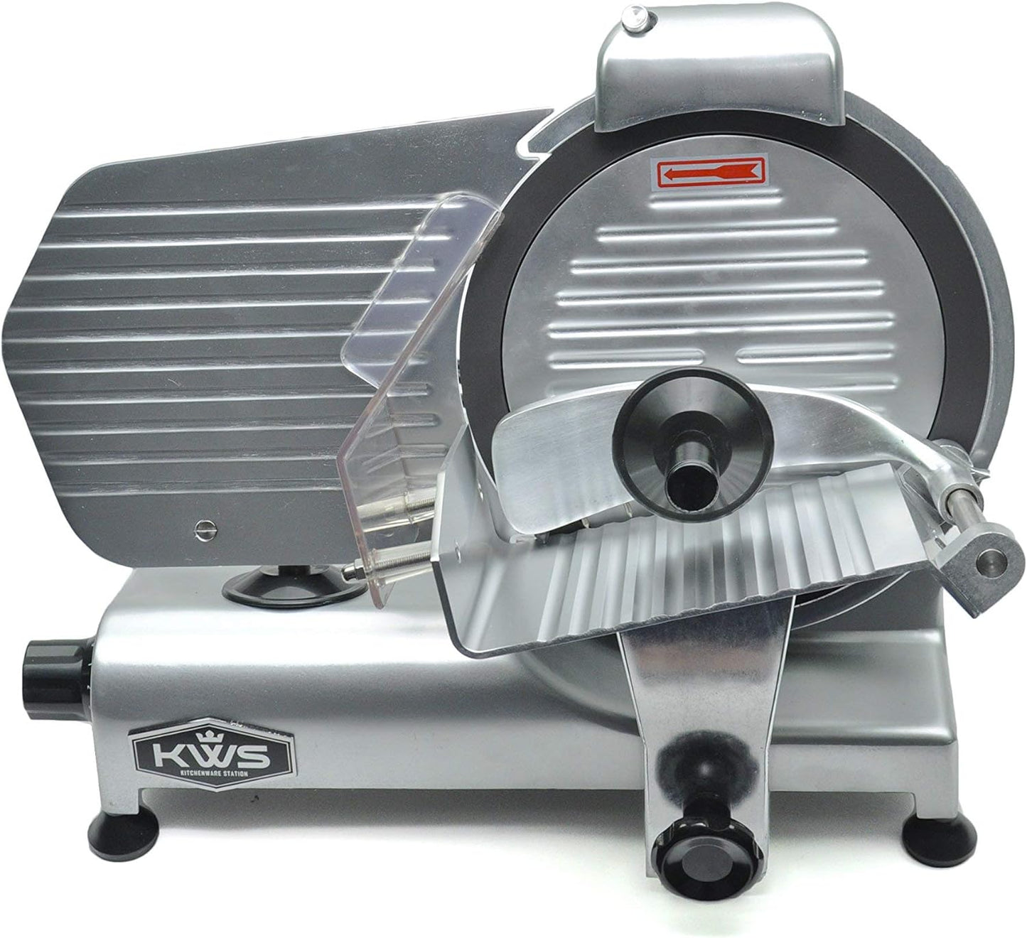 KWS MS-10NT 320W Motor Electric Meat Slicer 10-Inch with 304 Stainless Steel coated with Teflon Blade, Frozen Meat/Cheese/Food Slicer Low Noise Commercial and Home Use [ ETL, NSF Certified ]