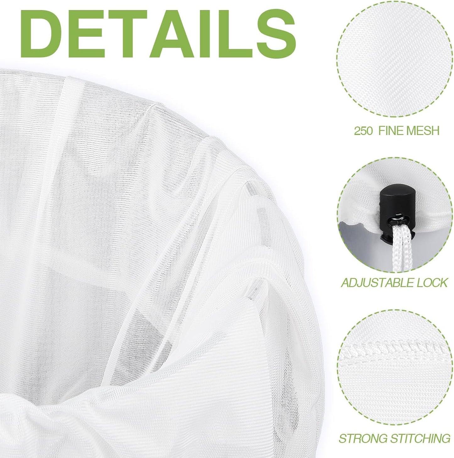 Chumia 15 Pack Brew Bags Reusable Extra Large 26 x 22'' Fine Mesh Strainer Cold Brew Filters Drawstring Cheese Cloth Straining Bags Wine Making Supplies for Fruit Cider Beer