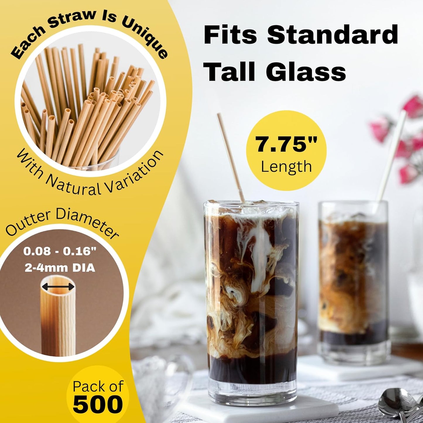 HAY! Stir, Natural coffee stir sticks, fully compostable made from wheat stems, our stir sticks are ideal for hot and cold beverages, 7.75'' pack of 500.