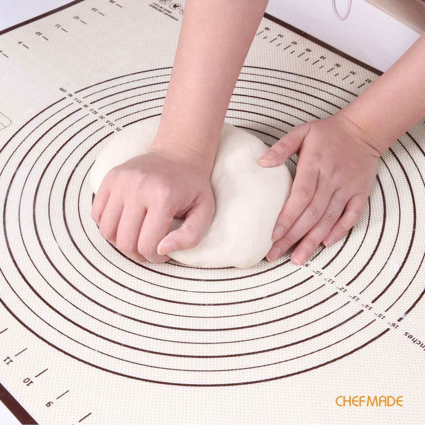 CHEFMADE Silicone Baking Mat, 28" x 20" Extra Thick Large Non-Stick Sheet Mat with Measurement | Non-Slip Reusable Food Grade Flexible Dishwasher Safe｜Making,Cookies,Macarons,Bread,Pastry and Pizza