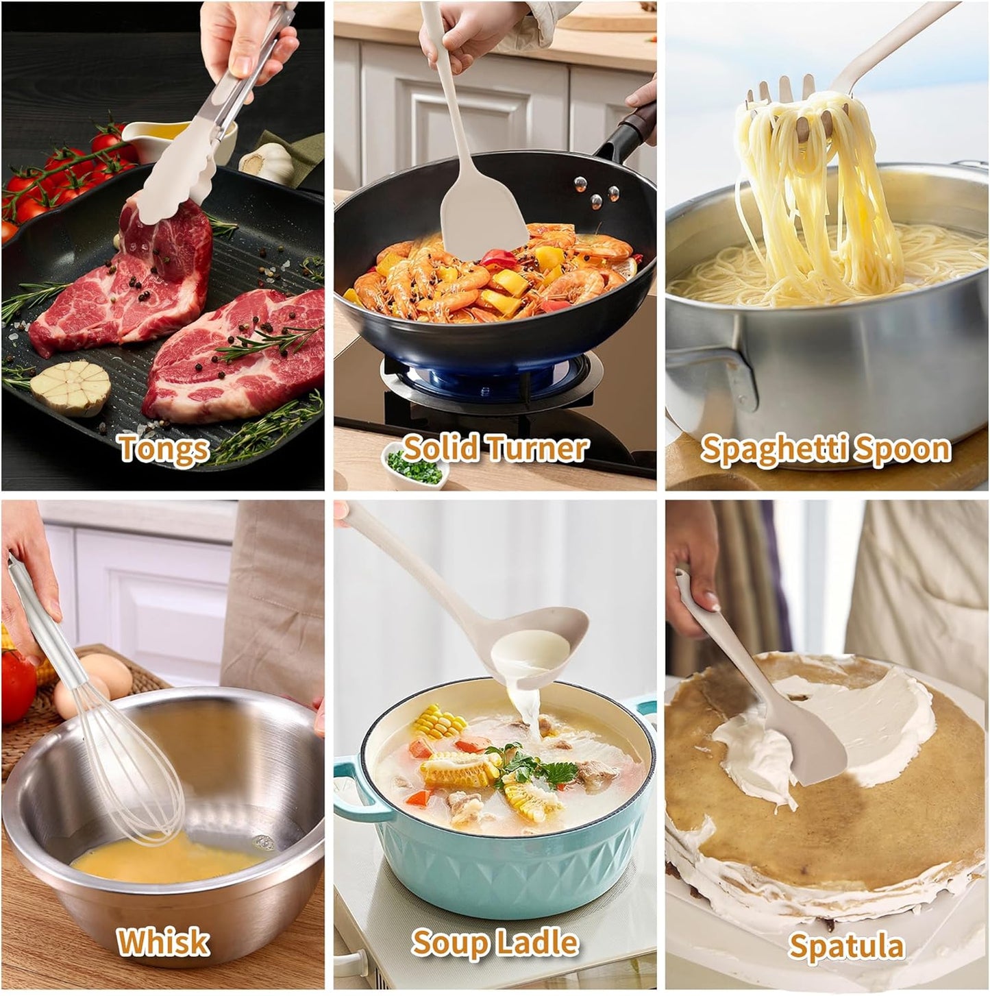 18 Pcs Cooking Utensils Set, Kitchen Utensils Set with Utensil Holder, 446°F Heat Resistant Silicone Spatula Set, Kitchen Gadgets Tools Set for Nonstick Cookware BPA FREE