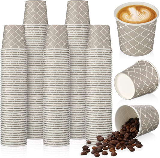 Rtteri 100 Pcs Count 3 oz Disposable Coffee Cups Disposable Espresso Cups Small Paper Cups 3 oz Cups for Coffee Tea Cocoa Juice Mini Paper Cups for Cafes Offices and Home