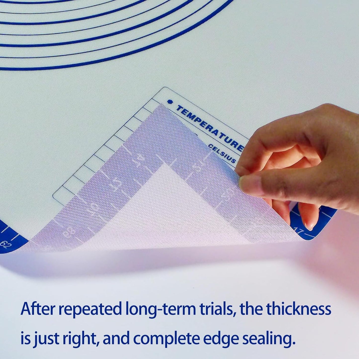 32x24" Silicone Pastry Mat for Rolling Dough Non Slip Non Stick Silicone Mats for Kitchen Counter Blue