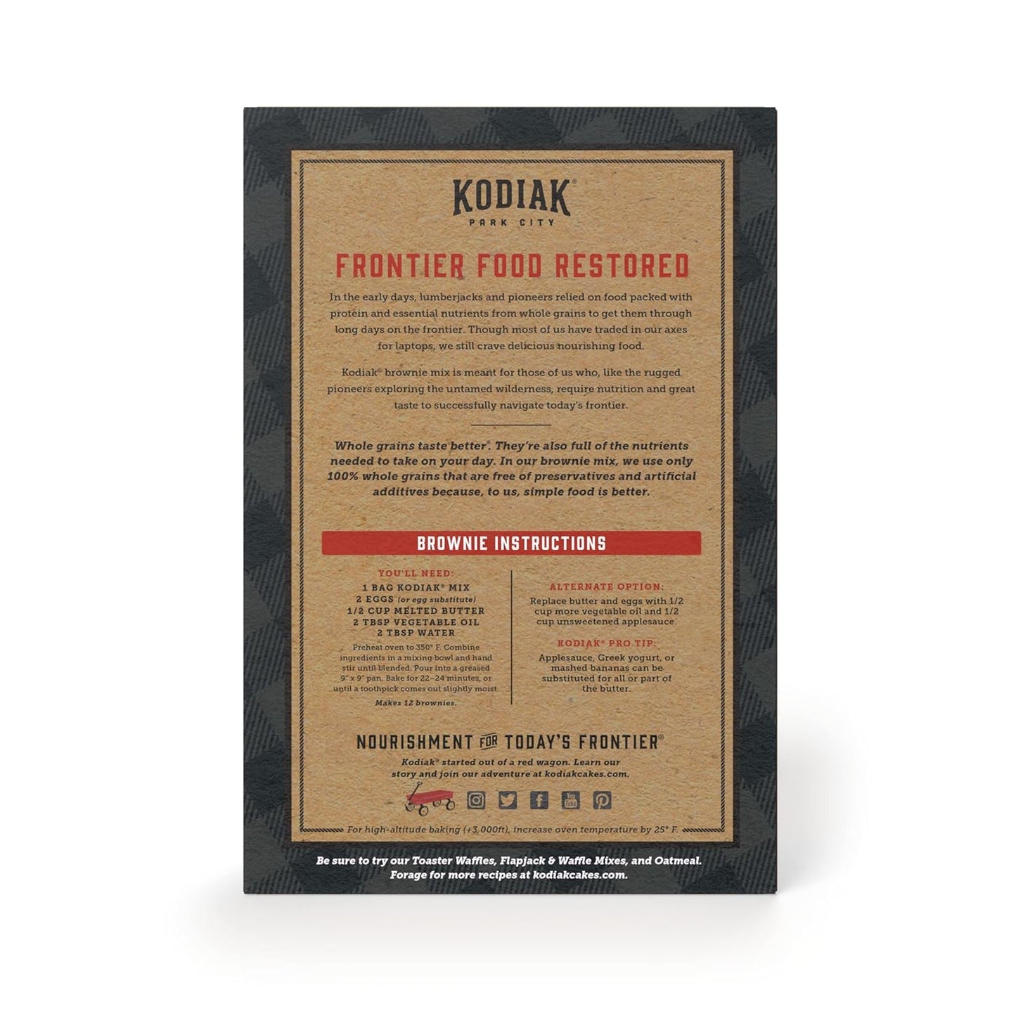Kodiak Brownie Baking Mix, Chocolate Fudge, High Protein,100% Whole Grains, (Pack of 1)