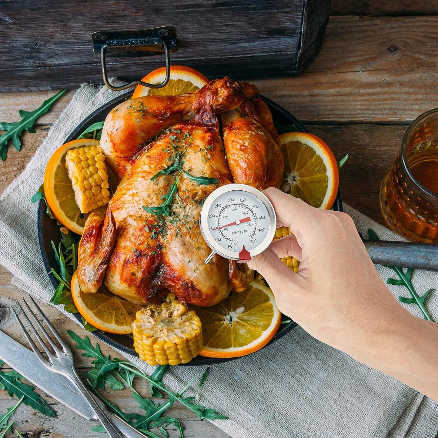 Candy Thermometer Cooking Thermometer with Instant Read Dial Meat Thermometer for Cooking Candy Deep Fry Oven by AikTryee