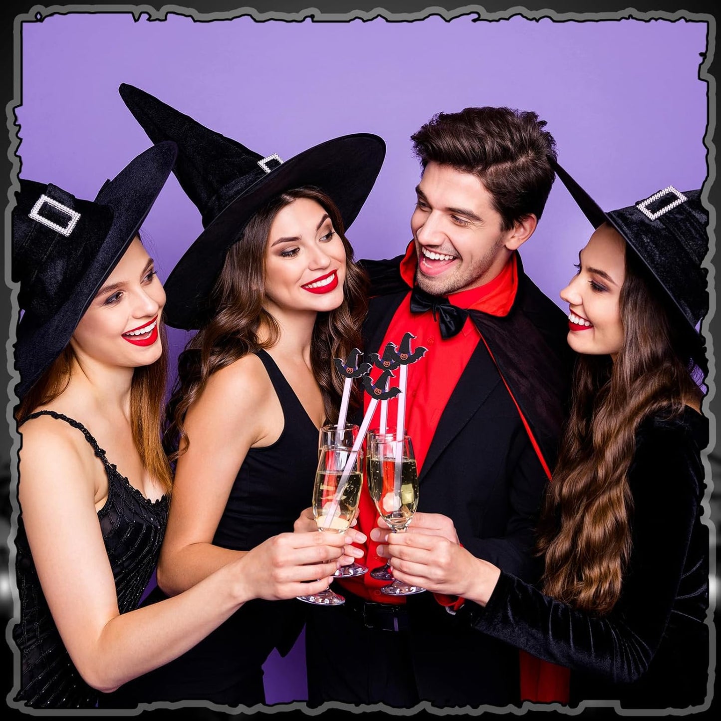 Remerry 18 Pcs Halloween Swizzle Sticks 6.7 Inches Halloween Reusable Stir Sticks Acrylic Drink Stirrers Witch Cocktail Coffee Stirrers Bulk for Coffee Bar Cocktail Milk Party Decor(Witch)