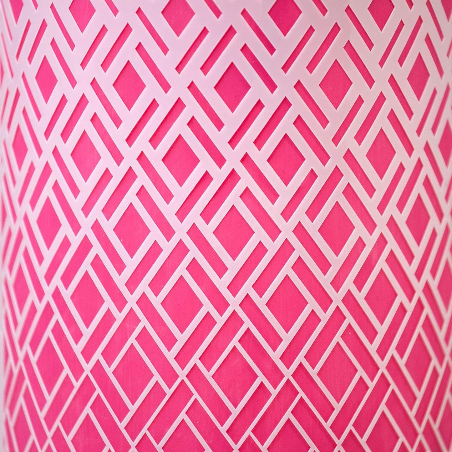 Cake Baking Stencil - Seamless Delicate Pattern for Decorating Tall Double Barrel Cake to Use with Buttercream, Royal Icing, Ganache, Paint, Airbrush (RHOMBA)