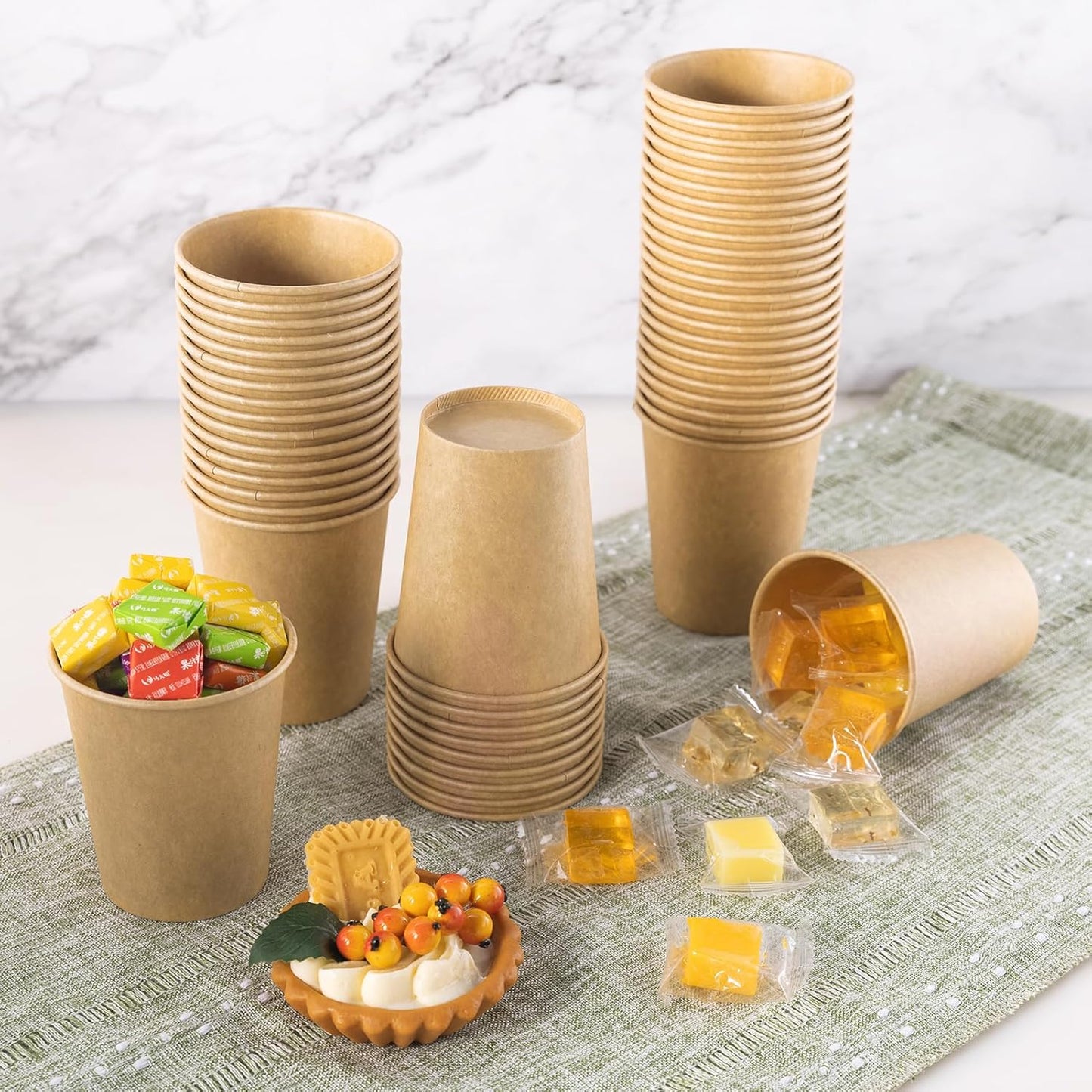 LITOPAK 300 Pack Disposable Coffee Cups 8 oz Paper Cups for Water, Coffee, Juice, and Tea, 8 Ounce Hot Paper Cups for Home, Restaurant, Store, and Cafe