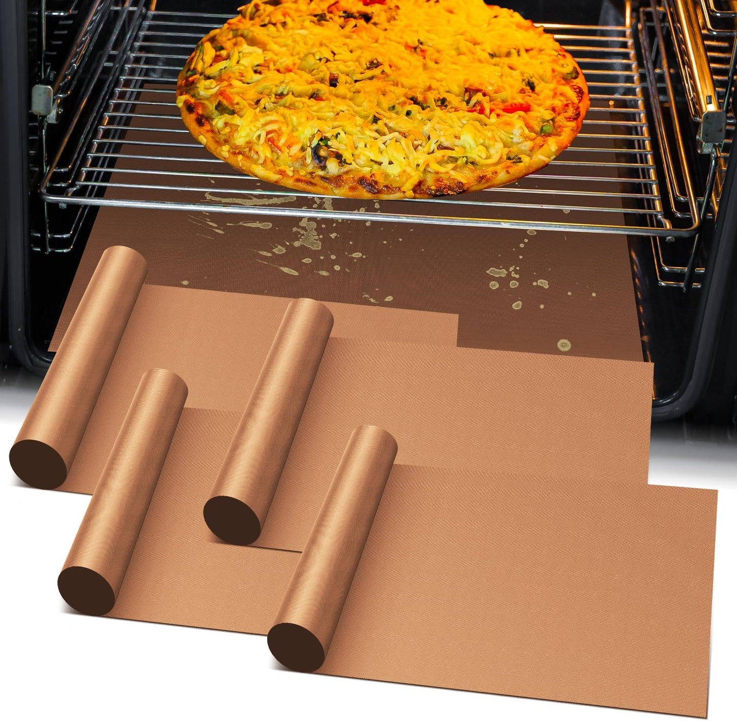 Oven Liners for Bottom of Oven-23.6"x 15.7" Non-Stick Electric Oven Cover for Stovetop,Toaster Oven Drip Liner, Heat Resistant Grill Baking Mat- BPA & PFOA Free Kitchen Accessory to Keep Oven Clean