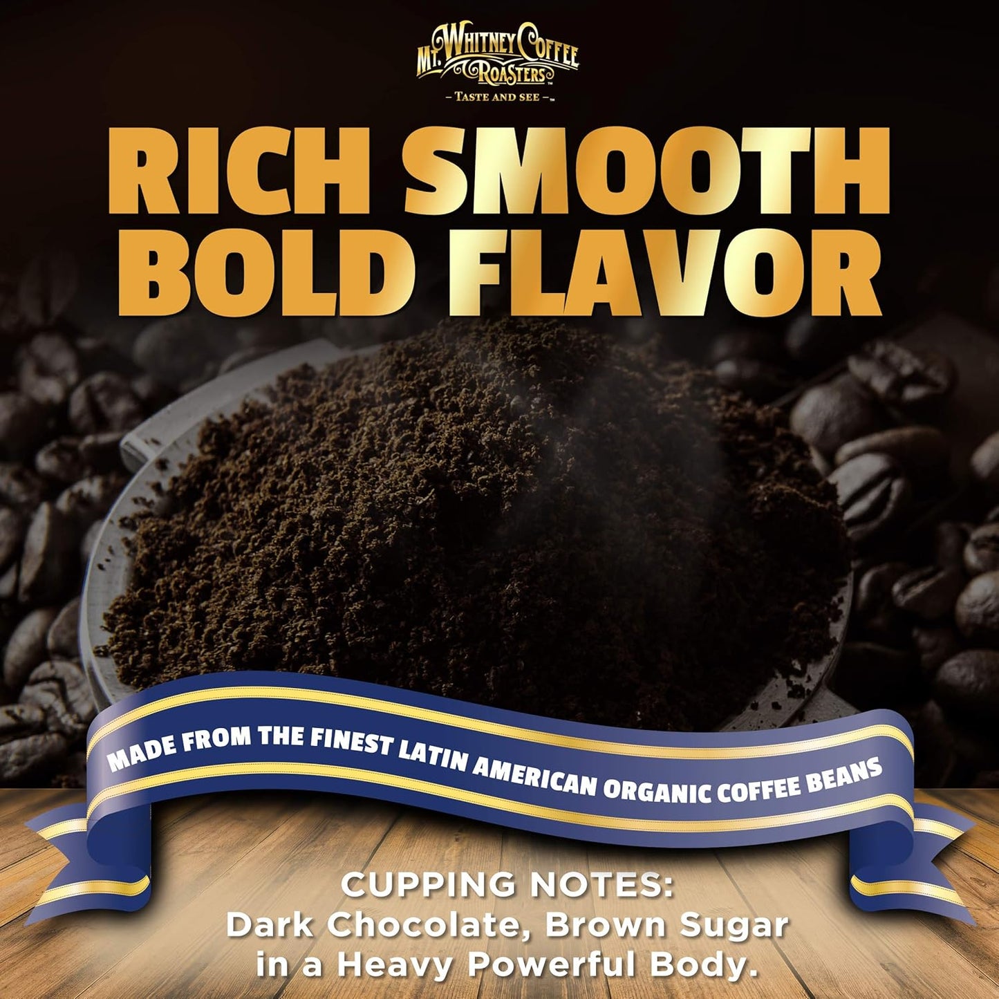 Mt. Whitney Organic French Roast, Dark Roast, Low Acid Coffee (Ground, 2 Lb)