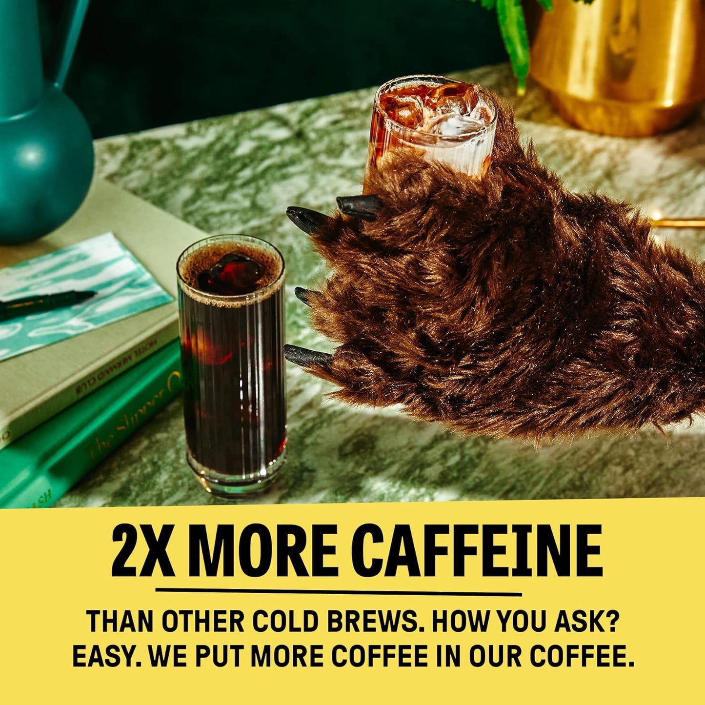 Wandering Bear Organic Caramel Cold Brew Coffee, 32 fl oz, 3 pack - Extra Strong, Smooth, Organic, Unsweetened, Shelf-Stable, and Ready to Drink Iced Coffee, Cold Brewed Coffee