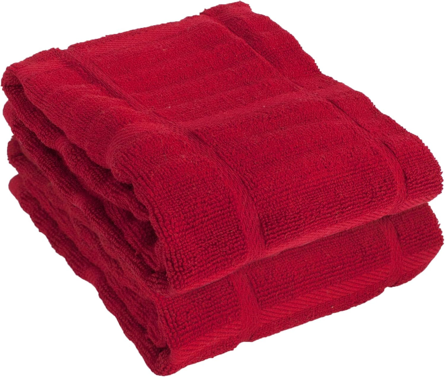 All-Clad Solid Kitchen Towels: Highly Absorbent, Super Soft Long Lasting - 100% Cotton, 17"x30" Tea Towels for Cleaning & Drying Dishes, Pans, Glassware, or Countertops, (2-Pack), Chili