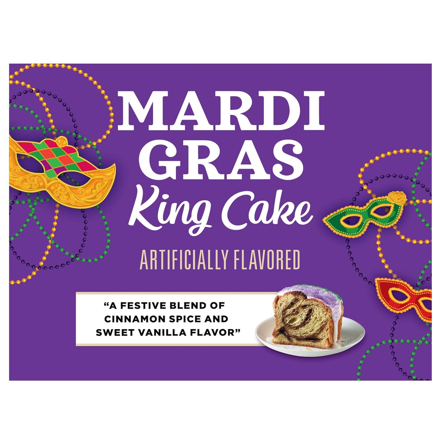 Community Coffee Mardi Gras King Cake Flavored 72 Count Coffee Pods, Medium Roast, Compatible with Keurig 2.0 K-Cup Brewers (Pack of 6, 72 Count)