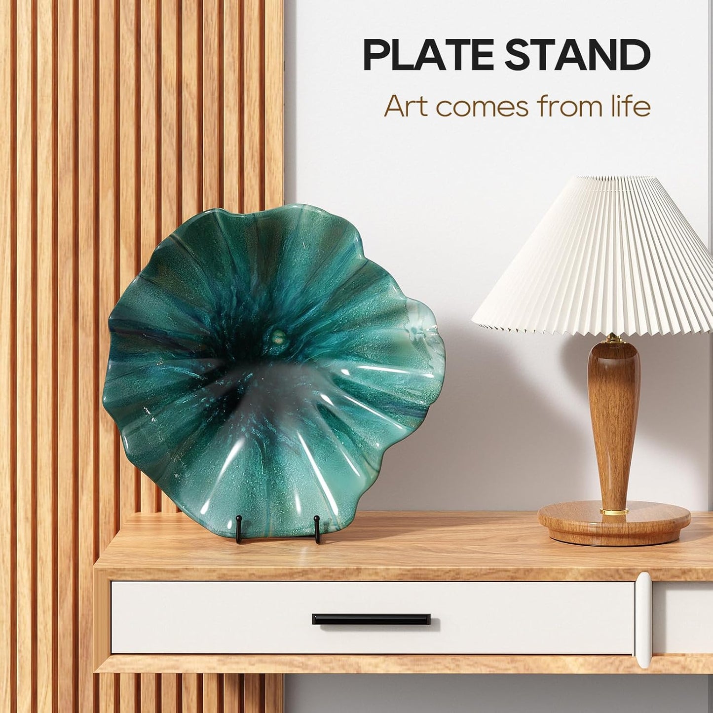 HONGYUTAI 3 Pack 12 Inch Plate Stands for Display Picture - Vinyl Table Top Display, Decorative Metal Frame Holders for Book , Photo and Platter, Tabletop Art, Black