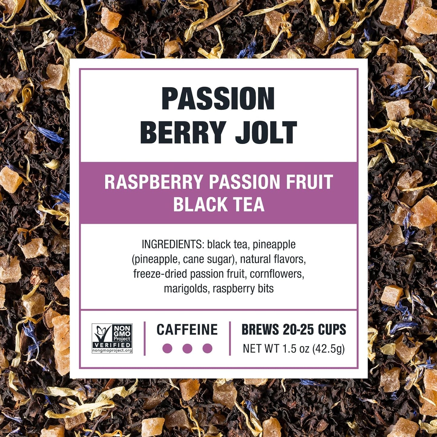 Tiesta Tea - Passion Berry Jolt, Loose Leaf, Raspberry Passion Fruit Black Tea, Premium Caffeinated Black Blend, Make Hot or Iced & Brews Up to 25 Cups, 1.5 Ounce Resealable Pouch