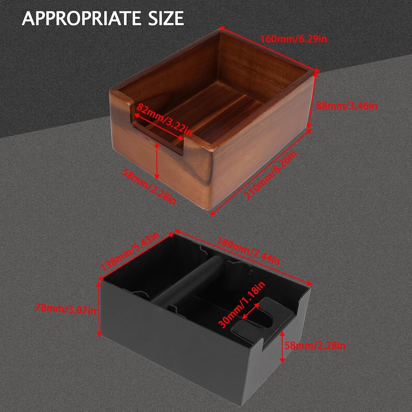 DIBTSA Espresso Knock Box with Tamping Station,Coffee Grounds Pucks Knock Box and portafilter tamper stand,with Removable Rubber Knock Bar and Non-Slip Base