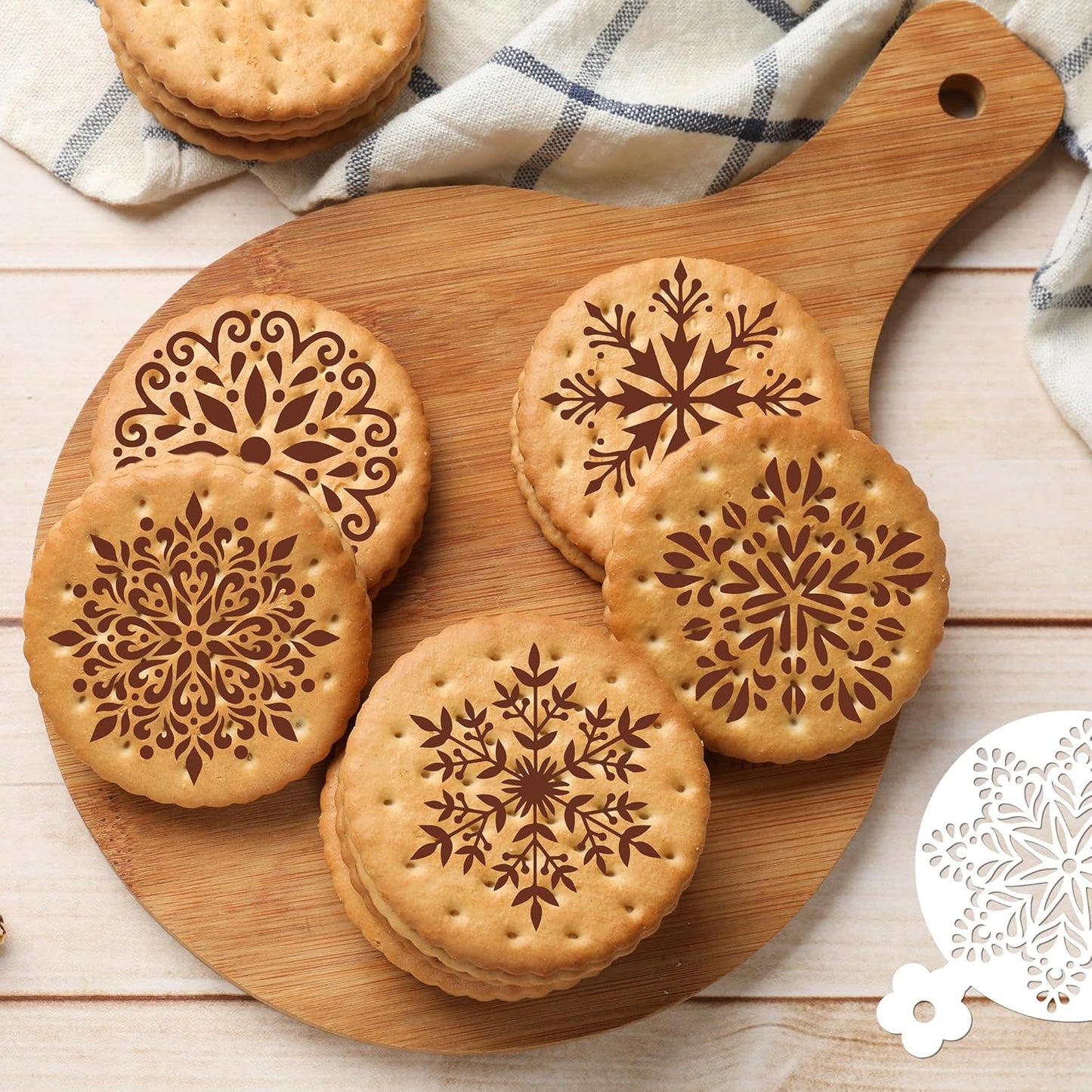 Coffee Latte Art Stencils - 25 Pcs Mandala Baking Stencils Decorating Template, Buttercream Sour Dough Bread Cookies Decorate Tools