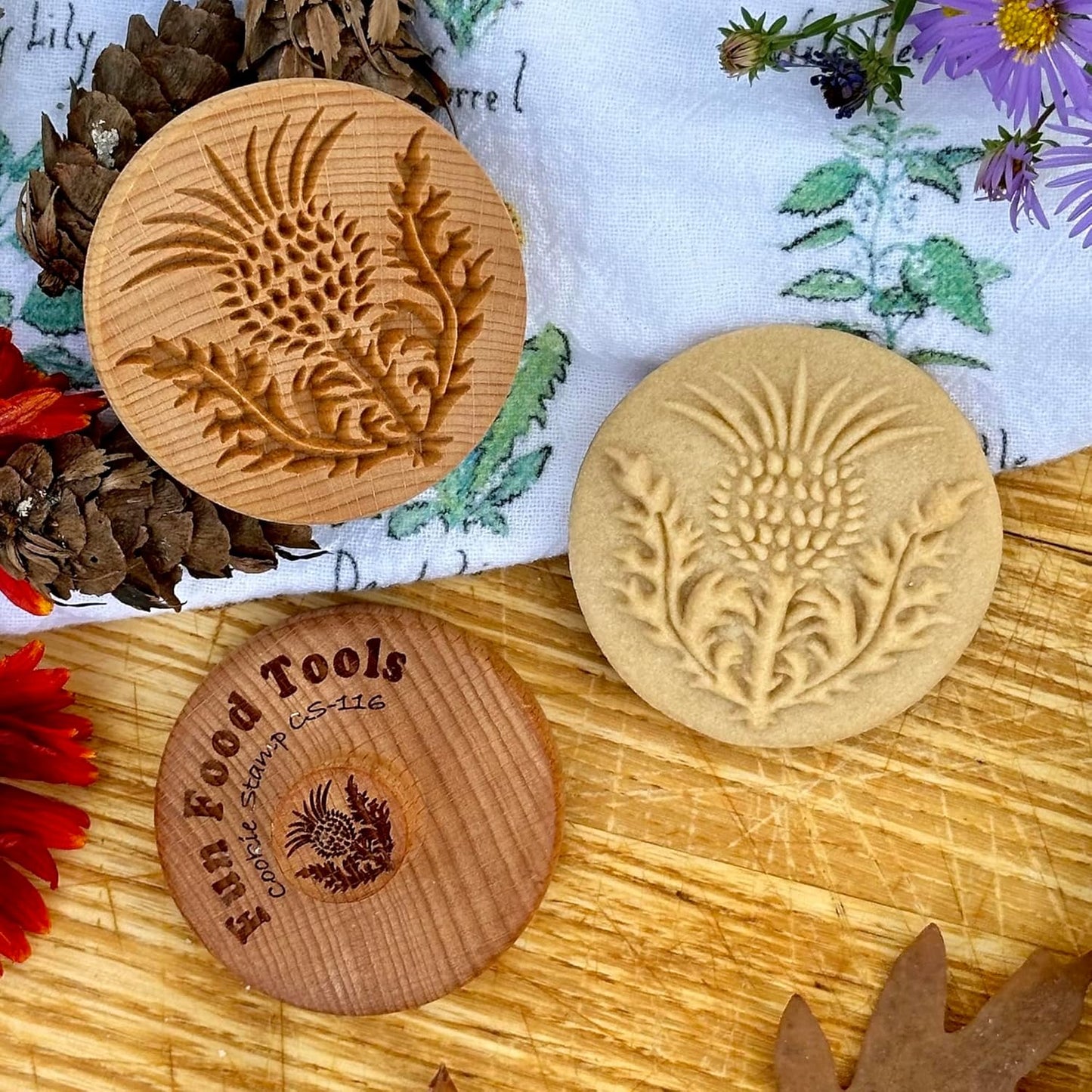 Wood Cookie Stamp, 2.5 Inch (Thistle CS-116)