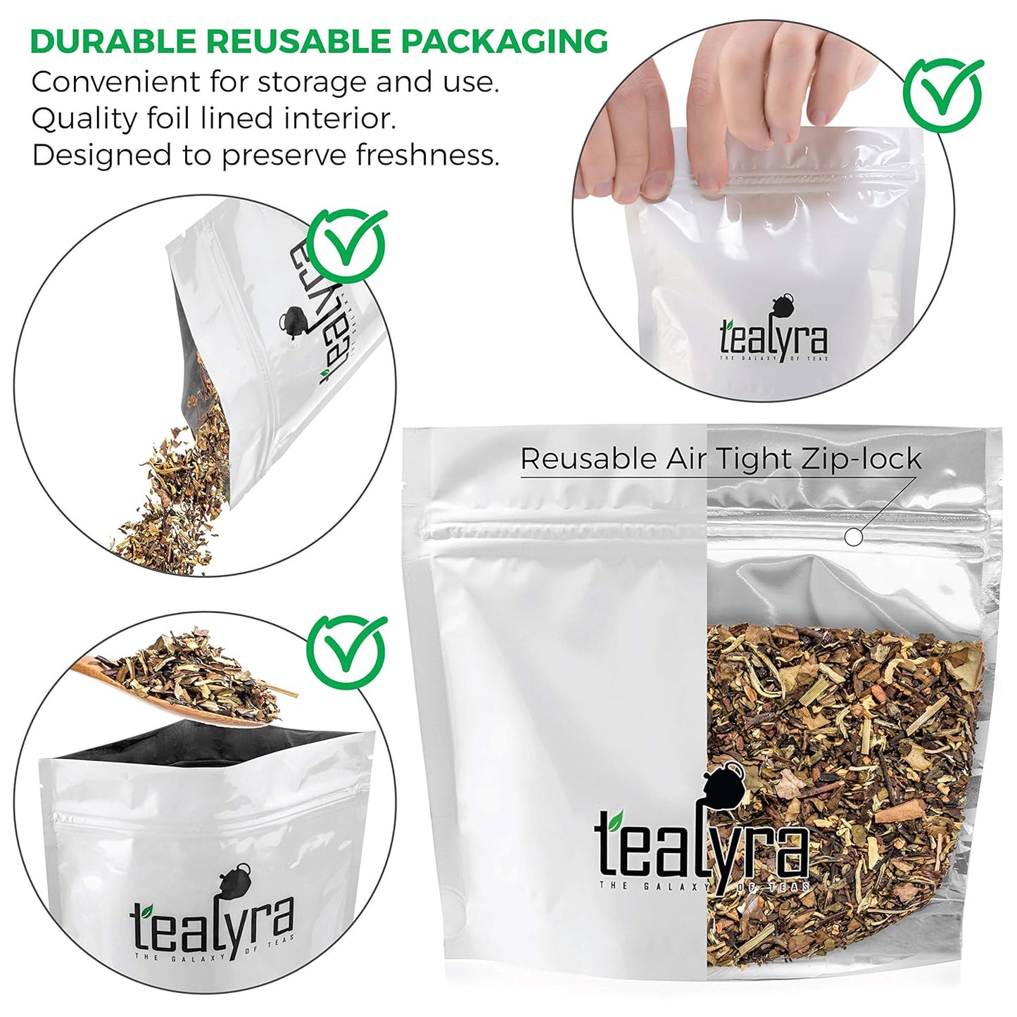 Tealyra - White Ayurvedic Chai - Sweet Spicy - White Tea - Cinnamon - Ginger - Healthy Loose Leaf Tea - Antioxidants Rich - Low Caffeine - 112g (4-ounce)