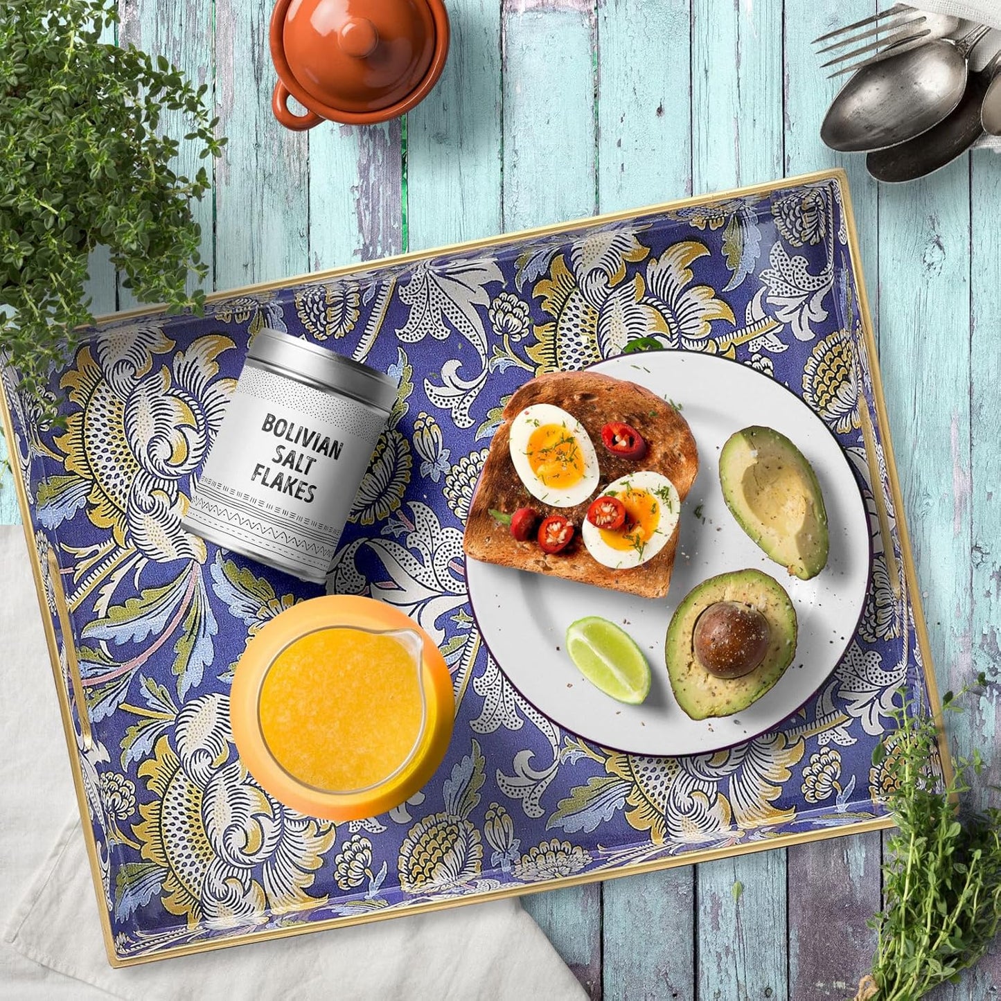 Rectangle Plastic Serving Tray with Handles, Elegant Decorative Tray for Coffee Table, Ottoman, Living Room, Kitchen, and Outdoor Use. 12"*16"*1.6", Wey