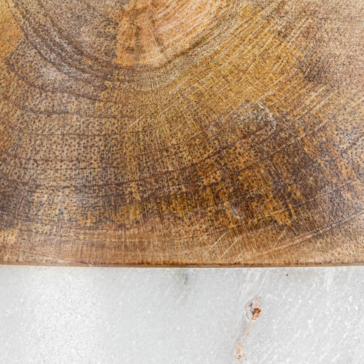 Creative Co-Op Mango Wood and Marble Bottle Holder