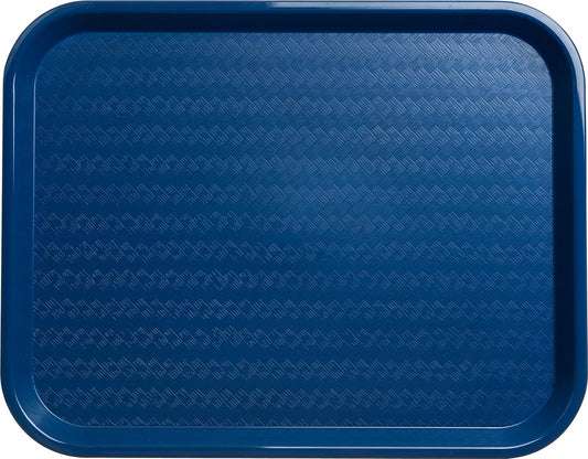 Carlisle FoodService Products Cafe Fast Food Cafeteria Tray with Patterned Surface for Cafeterias, Fast Food, And Dining Room, Plastic, 17.87 X 14 X 0.98 Inches, Blue