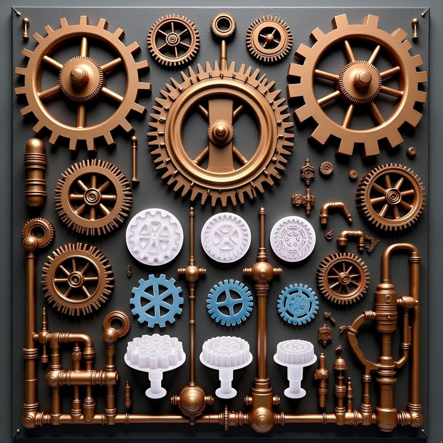 3Pcs White Gear Cookie Cutters, Steampunk Cogs Plunger Mold, 3D Gear Cookie Stamp Mold, Clock Wheel Biscuits Fondant Molds for Cake Cookie food Decoration Cookie Cutters Baking Tools