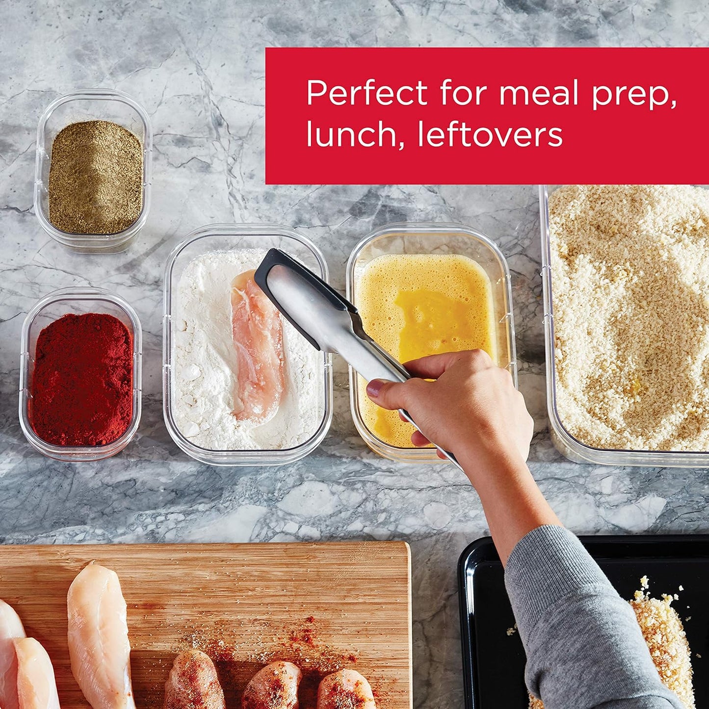 Rubbermaid Brilliance Food Storage Containers, 14 Piece Plastic Containers with Lids, BPA-Free, Leak Proof, Clear