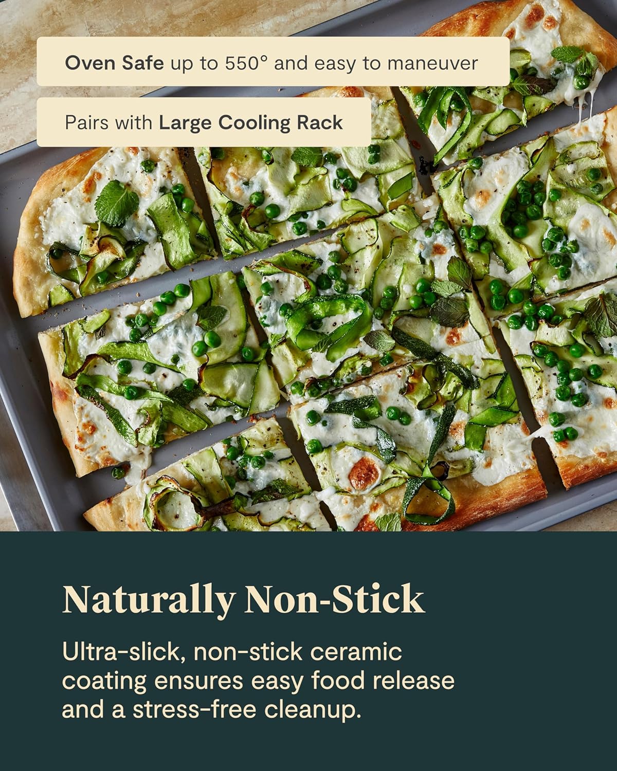 Caraway Non-Stick Ceramic Baking Sheet - Naturally Slick Ceramic Coating - Non-Toxic, PTFE & PFOA Free - Perfect for Baking, Roasting, and More - Large (18" x 13") - Perracotta