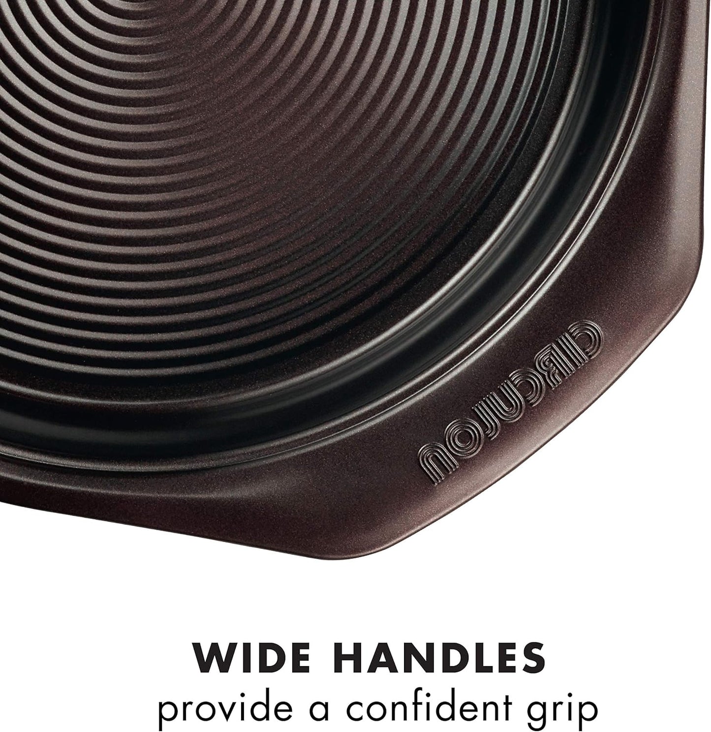 Circulon Nonstick Bakeware, Nonstick Cookie Sheet/Baking Sheet - 10 Inch x 15 Inch, Chocolate Brown (Pack of 2)