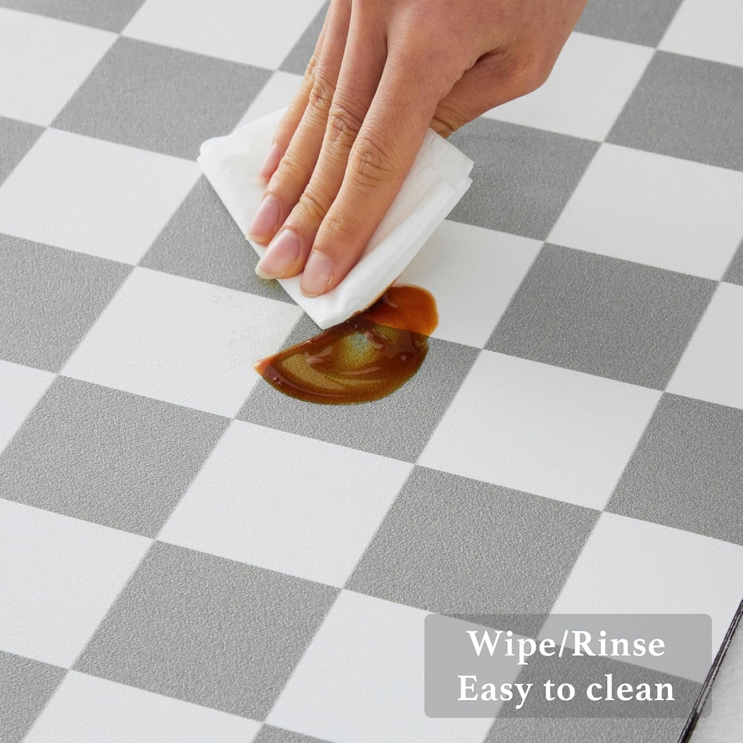 Checkered Dish Drying Mat for Kitchen Counter, Coffee Bar Station Accessories, Retro Cute Aesthetic Absorbent Coffee Mat Kitchen Drying Mat Easy Clean, Grey 16" x 24"