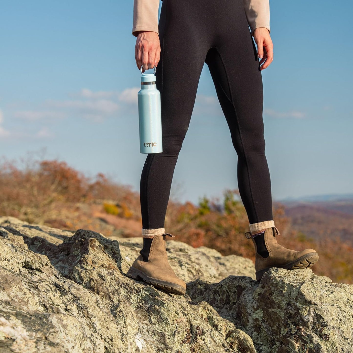 RTIC 20oz Journey Bottle Metal Stainless Steel Vacuum Insulated, BPA Free, Reusable, for Water, Hot and Cold Drinks, Travel, Sports, Camping, Pond Glitter