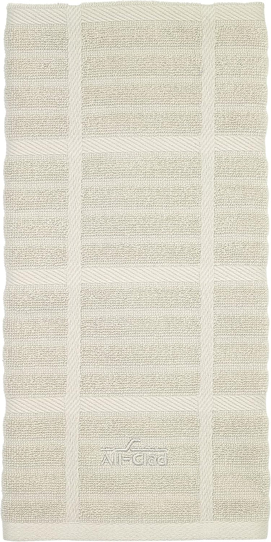 All-Clad Solid Kitchen Towel: Highly Absorbent, Super Soft Long Lasting - 100% Cotton, 17"x30" Tea Towel for Cleaning & Drying Dishes, Pans, Glassware, or Countertops, (1-Pack), Almond