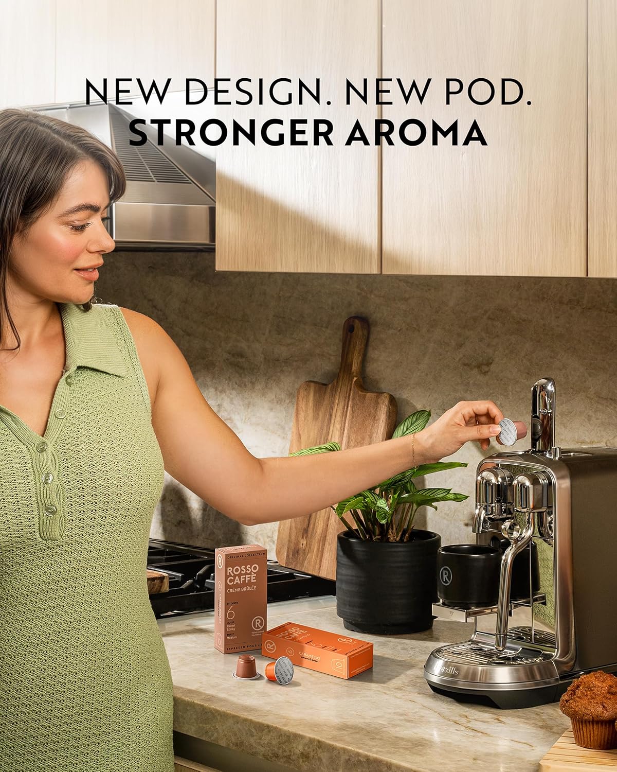 ROSSO CAFFÈ 120 Espresso Coffee Pods for Nespresso Original Machines - Value Pack of Premium Flavored Capsules, 3 Rich and Balanced Desert Coffees (Vanilla, Crème Brulee, Caramel)